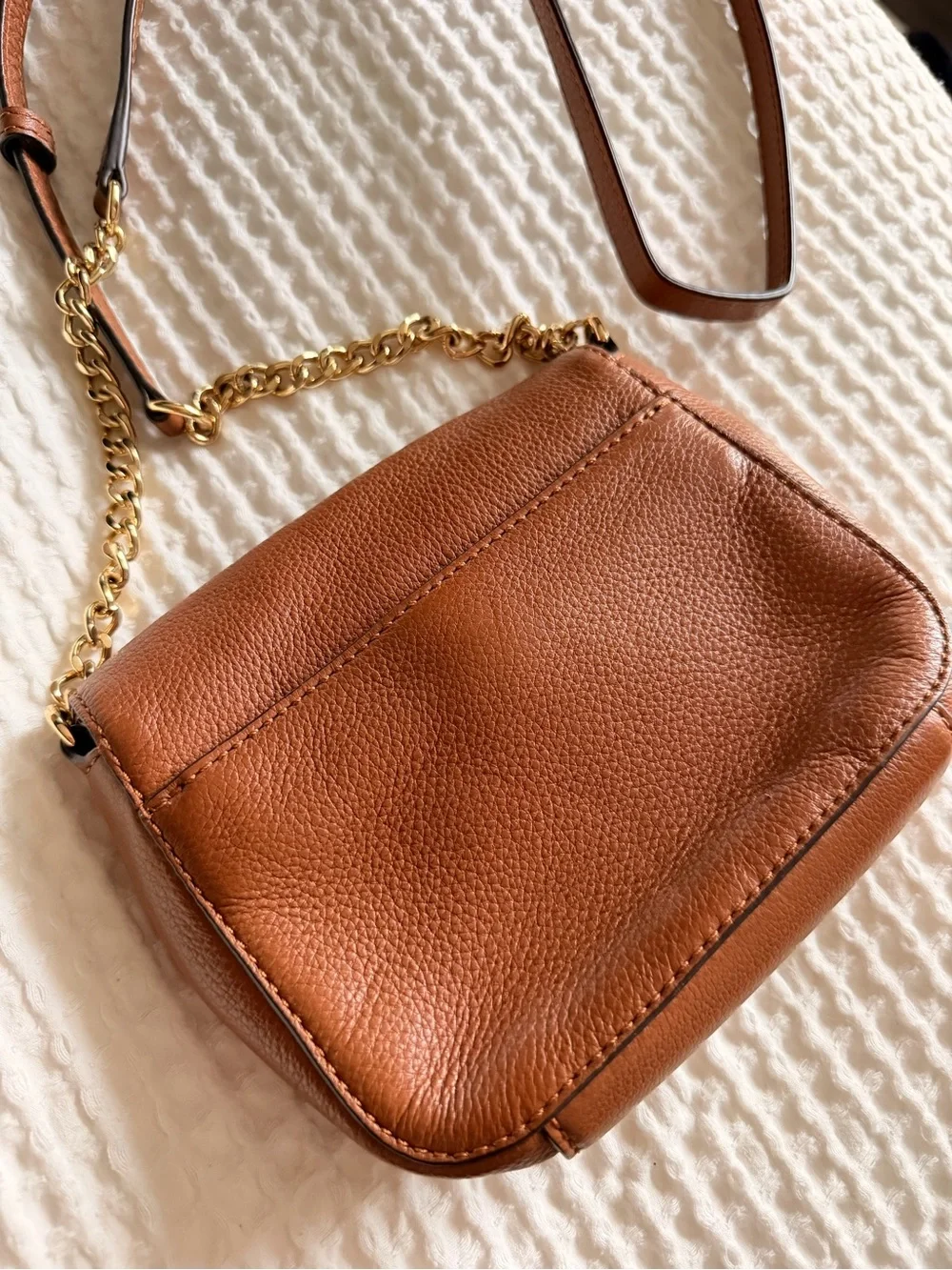 Michael Kors Fulton Small Leather Crossbody Bag - Luggage Brown